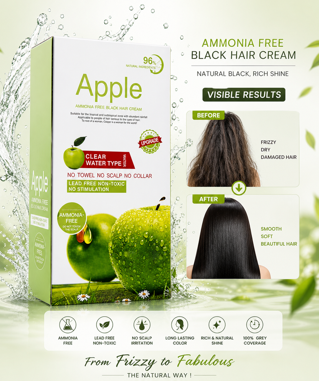 Apple Herbal Natural Black Hair Color – Ammonia-Free